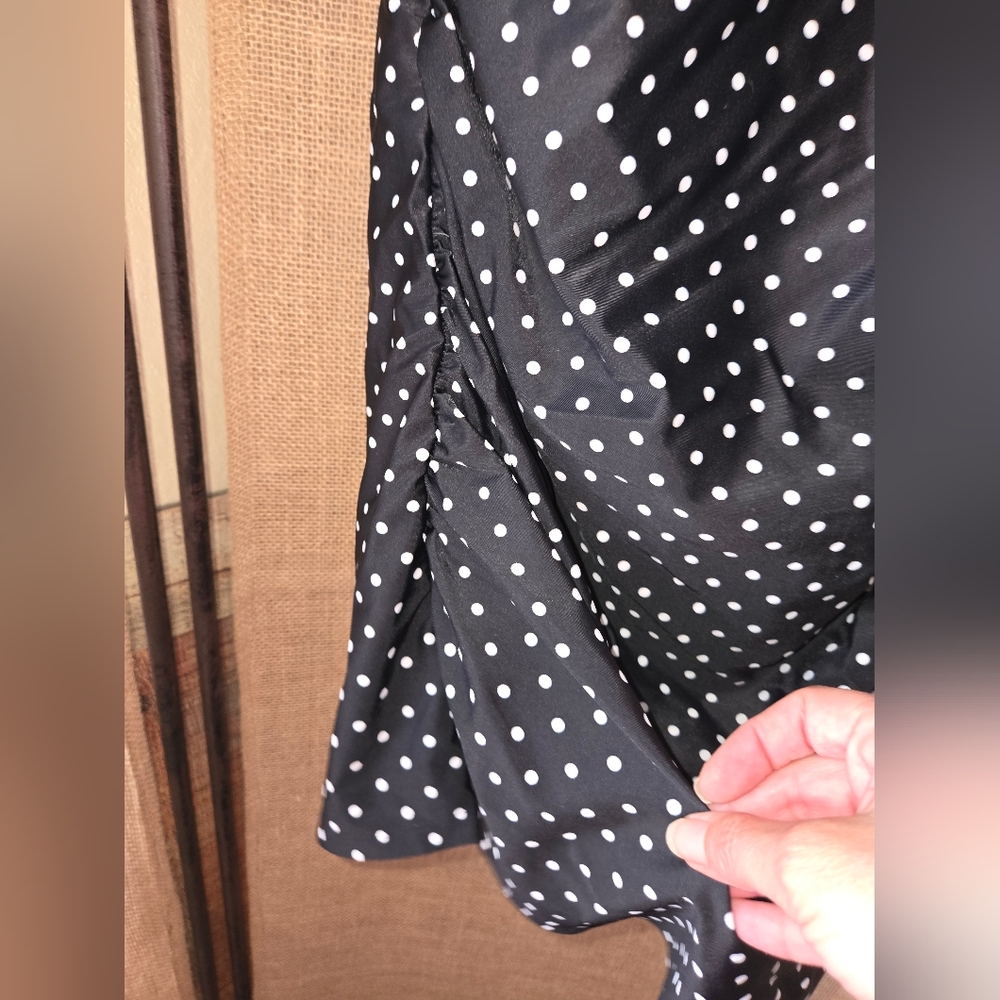 Women's Merona Black White Polka Dot Swim Dress Size XL - Picture 2 of 10